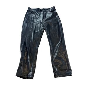 Abercrombie & Fitch Faux Leather The 90s Straight‎ Ultra High Rise Pants 33